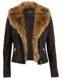 river island leather jacket womens