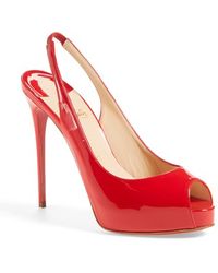 christian louboutin patent leather peep toe  