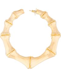 Balmain Gold Bamboo Hoop Earrings - Metallic