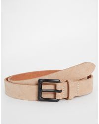 ASOS | Leather Belt In Camel With Black Coated Buckle | Lyst