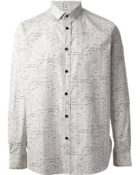 Saint Laurent Tonal Checked Shirt - Lyst