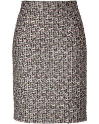 Vince Camuto Metallic Tweed Pencil Skirt in Gray (Rich Black) | Lyst