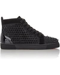 christian louboutin Orlato high-top sneakers black suede rubber ...