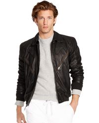 polo black leather jacket