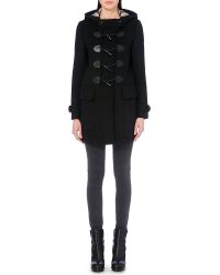Burberry Finsdale Wool Duffle Coat - Black