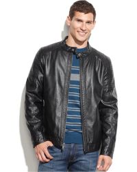 guess black leather jacket