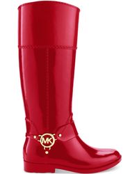 Michael Kors Michael Fulton Harness Rain Boots - Red