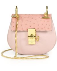 Chlo Drew Mini Leather Crossbody Bag in Blue (royal blue) | Lyst