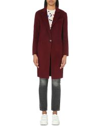 Sandro Single-breasted Wool-blend Coat - Purple