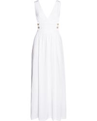 white stretch maxi dress
