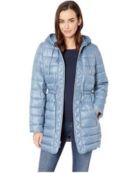 Kenneth Cole Womens 3//4 Hooded Packable Anork