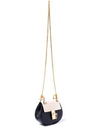 chloe replica handbag - Chlo Drew Nano Leather Shoulder Bag in Black (BLACK WHITE) | Lyst