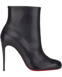 Christian louboutin \u0026#39;seferme\u0026#39; Cutout Bootie in Black (BLACK VELOUR ...
