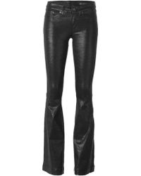 Rag & Bone Flared Leather Trousers - Black