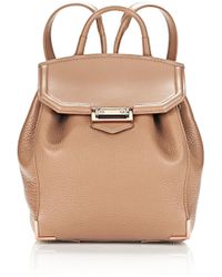 Alexander Wang Prisma Mini Backpack In Pebbled Latte With Rose Gold - Natural