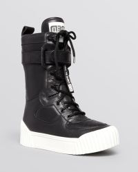 Marc By Marc Jacobs Lace Up High Top Sneakers Runway Bmx Board Boot - Black
