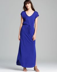 Bobeau Cap Sleeve Drawstring Waist Maxi Dress in Blue (Royal) | Lyst