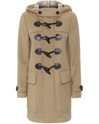 Burberry Finsdale Straight Fit Duffle Coat - Natural