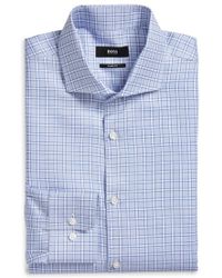 BOSS | Sharp Fit Plaid Dress Shirt | Lyst