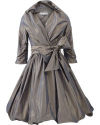 Catherine Regehr Shawl Collar Bubble Wrap Dress - Grey