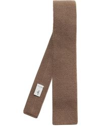 Gieves & Hawkes Cashmere Knitted Tie - Brown