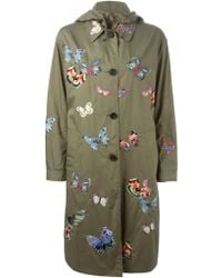 Valentino Stitched Butterfly Parka - Green