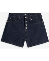 7 For All Mankind - Kori Shorts Mankind Smoove With Exposed Buttons - Lyst