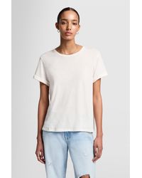 7 For All Mankind - Roll Slv T-shirt Linen White - Lyst