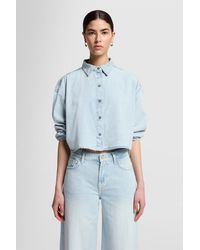 7 For All Mankind - Cropped Shirt Clean Slate - Lyst