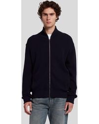 7 For All Mankind - Full Zip Sweater Luxe Performance Navy - Lyst
