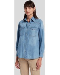 7 For All Mankind - Emilia Shirt Morning Sky - Lyst