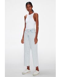 7 For All Mankind - The Modern Straight Ice Pop With Raw Cut Hem - Lyst