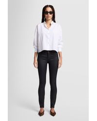 7 For All Mankind - The Skinny Coated Stretch Black - Lyst