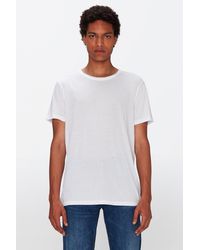 7 For All Mankind - Featherweight Tee Cotton White - Lyst