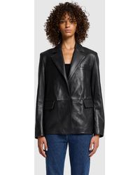 7 For All Mankind - Blazer Real Leather Black - Lyst