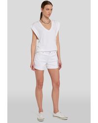 7 For All Mankind - Mid Roll Shorts Simply White - Lyst
