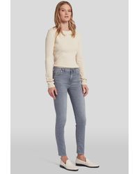 7 For All Mankind - Hw Skinny Crop Slim Illusion Runaway With Studded SQUIGGLE - Lyst