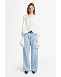 7 For All Mankind - Tess Trouser Indigo Linen Kansas - Lyst