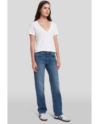 7 For All Mankind - Ellie Straight Luxe Vintage Sea Level - Lyst
