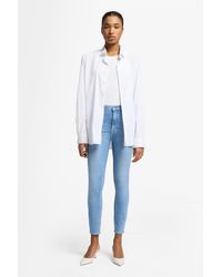 7 For All Mankind - High Rise Skinny Ankle Slim Illusion Bloom - Lyst