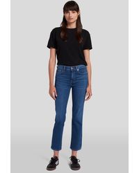 7 For All Mankind - The Straight Crop Slim Illusion Saturday - Lyst