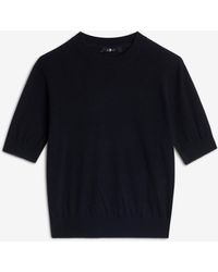 7 For All Mankind - Short Sleeve Crew Neck Sweater In Wool Blend - Lyst