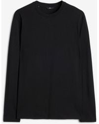7 For All Mankind - Long Sleeve Crewneck Tee In Cotton Lyocell - Lyst
