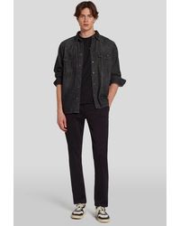 7 For All Mankind - Slimmy Chino Tap. Luxe Performance Sateen Black - Lyst