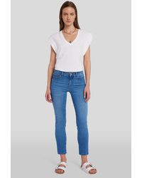 7 For All Mankind - Roxanne Ankle Skylight With Destroyed Unrolled - Lyst