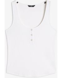 7 For All Mankind - Sleeveless Top Rib Optical White - Lyst