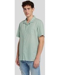 7 For All Mankind - Camp Collar Shirt Geometric Celadon - Lyst