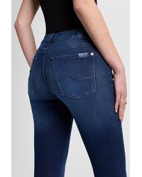 7 For All Mankind - The Skinny Slim Illusion La Jolla With Embellished SQUIGGLE - Lyst