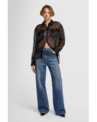 7 For All Mankind - Low Slung Wide Leg Candy With Faded Crystals - Lyst