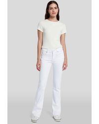 7 For All Mankind - Bootcut Tailorless Pure White With Distressed Hem - Lyst
